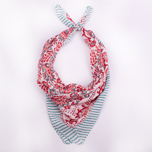 Bandana carré en coton premium à motif floral, écologique, respirant, à nouer, multifonctionnel pour la tête, le cou et les cheveux, élégant et tendance - Product Image 1