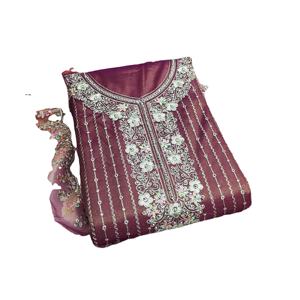 Salwar Kameez de algodón pesado bellamente elaborado con venta en línea Dupatta - Product Image 1