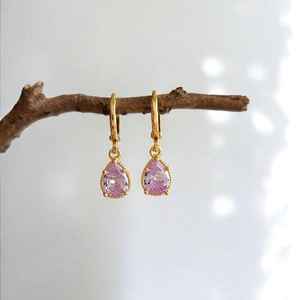 Purple Amethyst Gemstone Charms 925 Sterling Silver Gold Plated Cute Dangle Earrings-High Quality Unique Design Anniversary Gift - Product Image 5