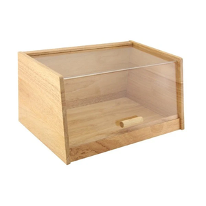 Clear Front Bread Bin Wooden With Clear Top Food <b>Storage</b> <b>Kitchen</b> Container Bread Box <b>for</b> <b>Kitchen</b> Usage - Product Image 1