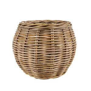 Décoration de jardin Jardinière ronde en fer et canne et jardinière en osier et jonc de mer de couleur naturelle - Product Image 5