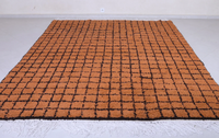Tapis Beni Ourain à carreaux brun chocolat, grand tapis berbère en laine marocaine personnalisé, décoration d'intérieur