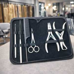 Wholesale 6pcs Professional Hair <b>Extension</b> Tool Kit Steel Beading Plier & Needle Set for I-Link Micro Ring Loop <b>Beads</b> - Product Image 1