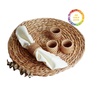 Rond rond de serviette en rotin, fait main et léger, adapté aux styles de décoration de table classiques et modernes - Product Image 4