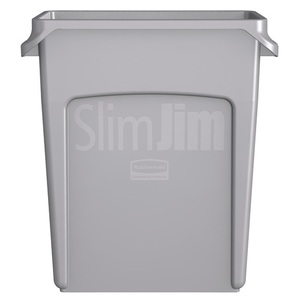 Rubbermaid 60L Recycling Bin <b>Grey</b> H635xW279xD558mm with Ventilation Channels Waste Bin - Product Image 1