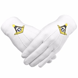 2024 nouveau Design meilleure vente gants de sanctuaire noir coton Machine broderie sanctuaire gants maçonniques - Product Image 6