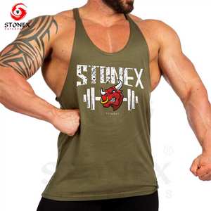 Débardeur d'été décontracté en coton côtelé à séchage rapide pour hommes avec manches singulet Logo imprimé personnalisé - Product Image 4