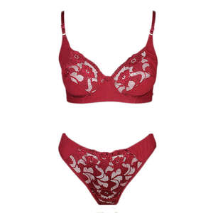 Ensemble soutien-gorge et culotte pour femme - Bordeaux - Product Image 1