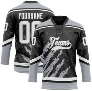 Jersey de Hockey sobre Hielo Profesional 100% Poliéster con Cuello de Encaje, Antibacteriano, de Secado Rápido, con Nombres de Equipos/Jugadores Personalizados - Product Image 5