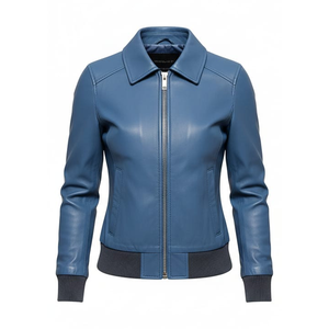 Chaqueta de Motociclista de Algodón de Alta Calidad para Mujer, Chaqueta de Cuero Vacuno Genuino, Informal, Impermeable, Abrigo de Moda de Invierno para Mujer - Product Image 5