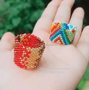 Bague perlée ouverte bohème Unique faite à la main pour les femmes déclaration bijoux de mode comme bracelets pour cadeau - Product Image 4