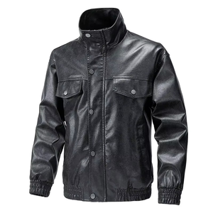 Nouvelle veste bomber en cuir tendance pour homme, style rétro, polyvalente, respirante, pour couple, moto, printemps, élégante et tendance - Product Image 4