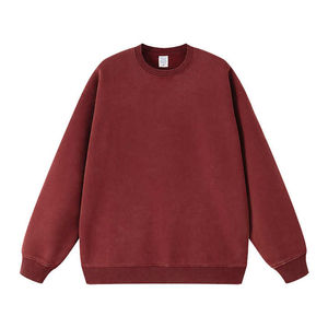 เสื้อสเวตเตอร์ผ้าฝ้ายสำหรับผู้ชาย, เสื้อกันหนาวผ้าฝ้ายฟอกสีกรด400 + GSM ออกแบบโลโก้ได้ตามต้องการบริการ OEM คอกลมสำหรับฤดูหนาว - Product Image 3