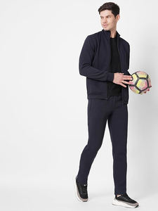 100% polar sólido hombres chándal Casual invierno Regular Fit Mock Collar cremallera completa sudadera cintura elástica pantalones de chándal - Product Image 2