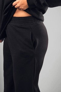 Heavyweight 100% Cotton Wide Leg Ladies Sweatpants Heavyweight 500GSM Cotton Fleece Warm <b>Trouser</b> Oversized <b>Women's</b> Sweat Pants - Product Image 2