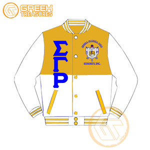 Personalizado Sigma Gamma Rho satén bordado 100% seda impermeable a prueba de viento Varsity chaqueta hermandad de Mujeres de alta calidad - Product Image 5
