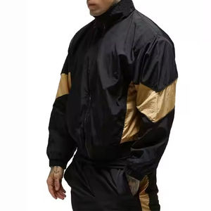 High Quality for Men <b>Nylon</b> <b>Joggers</b> Sets Training OEM Customized Logo Polyester <b>Nylon</b> Zipper Two Pieces <b>Jogger</b> Windbreaker Set - Product Image 2