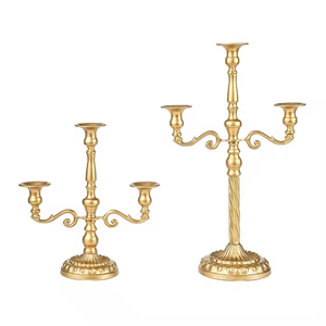 Bougeoir en métal fer forgé personnalisable en or et argent centres de table candélabres pour les fêtes de Noël et d'anniversaire - Product Image 2