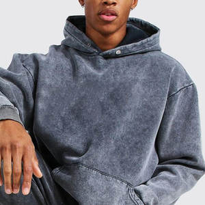 Survêtement pour homme 400 Gsm, streetwear d'hiver, uni, personnalisé, sans cordon, surdimensionné, blanc, délavé à l'acide - Product Image 6