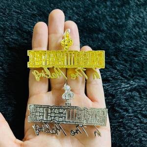 Nombre personalizado Micro pavimentado 925 Plata 925 Plata Micro pavimentado Moissanite diamante colgante para hombres alta calidad Hip Hop estilo collar - Product Image 6