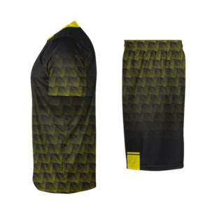 Conjunto de camiseta y pantalones cortos de fútbol de secado rápido personalizado unisex nuevo uniforme de sublimación de media manga transpirable con diseño de rayas - Product Image 2