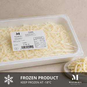 Fromage Mozzarella Italien Surgelé pour Pizza, Julienne et Morceaux Moyens, Plateau de 3kg, Râpé, Laitier de Haute Qualité pour la Restauration - Product Image 1