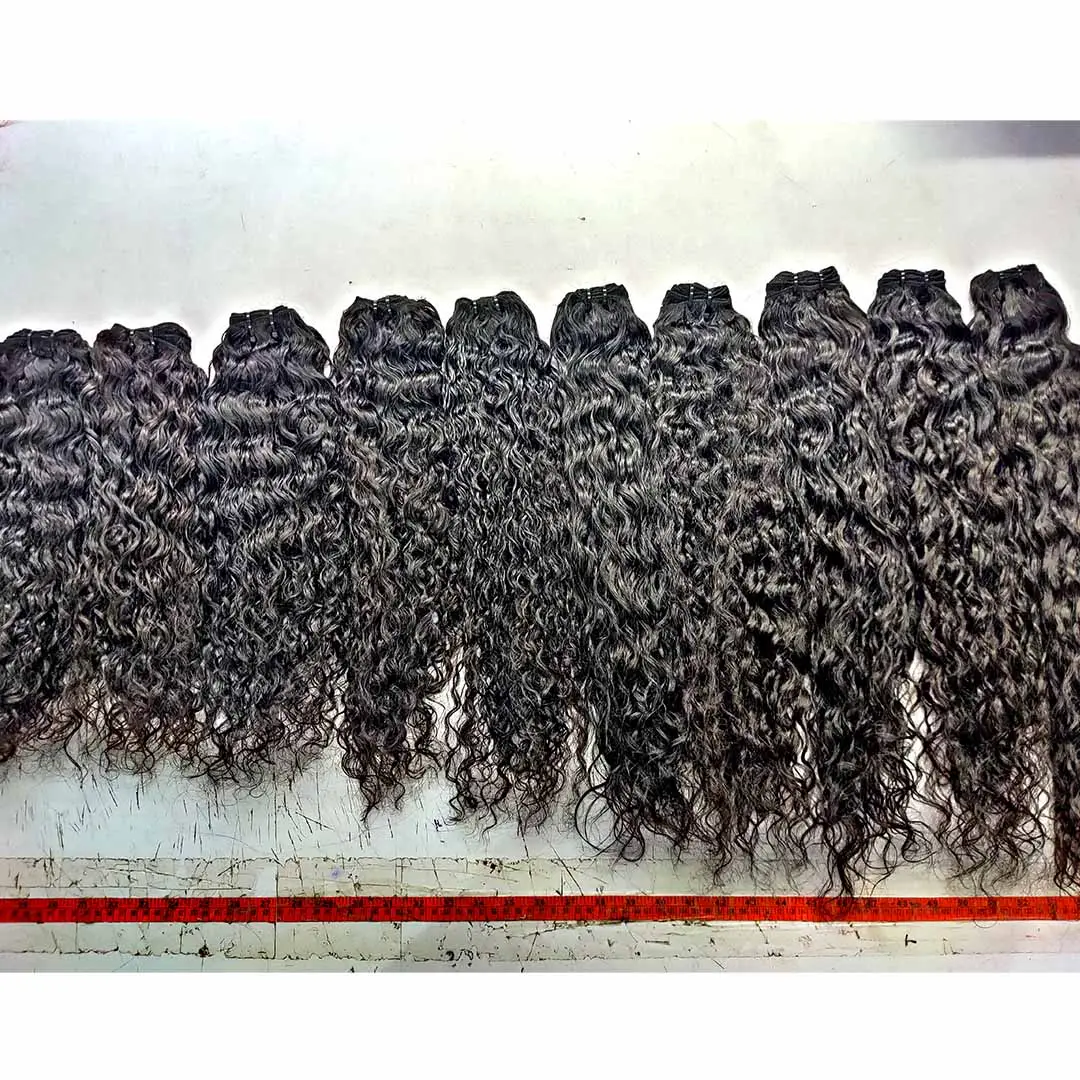 30 인치 브라질 물결 모양의 곱슬 머리 확장 단일 기증자 기계 더블 씨실 번들 제조 업체