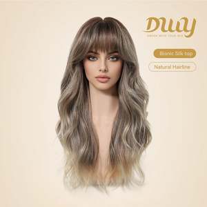 Taylor C-DWY 24-Inch <b>Long</b> Wave Glueless Synthetic <b>Wig</b> Bionic Silk Top Smoky Balayage Blonde New Technology! - Product Image 2