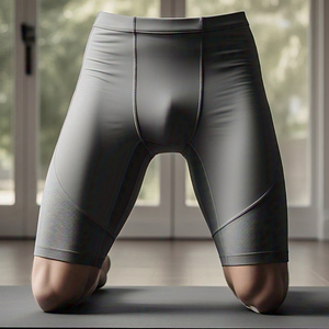 กางเกงขาสั้นรัดกล้ามเนื้อเอวยางยืดได้ไร้รอยต่อสำหรับผู้ชายชุดออกกำลังกาย - Product Image 1