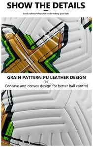 ลูกฟุตบอลลูกฟุตบอลลูกฟุตบอลทำมือ PU และ OEM การแข่งขันการฝึกซ้อม - Product Image 3