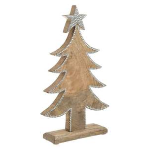 Adorno ecológico de madera para árbol de Navidad en madera de acacia y aluminio Ideal para regalos de vacaciones y decoración del hogar - Product Image 1