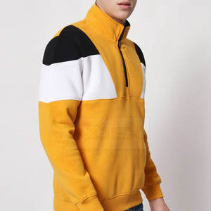 Sweat-shirt personnalisé à demi-fermeture éclair couleur unie sweat-shirts de haute qualité pour les hommes - Product Image 3