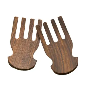 Top venda acácia madeira mão salada colher e logotipo personalizado hand made eco friendly orgânico madeira mão salada cozinha ferramentas