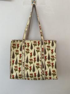Bolso de mano de algodón acolchado de Color sólido bordado para mujer india, estampado a mano, diseño de Jugle, cadenas con cremallera, hombro - Product Image 2