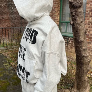 Sudadera con Capucha de Algodón Grueso, Estilo Urbano, con Estampado de Pantalla, Diseño Personalizado, Bolsillo Lateral con Letras, para Hombre - Product Image 3