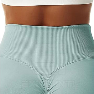 Activewear Women's Yoga Shorts Seamless Ribbed High Stretch High Waisted Breathable <b>Tummy</b> <b>Control</b> Butt Lift Spandex/Nylon - Product Image 6