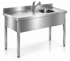 Évier industriel en acier inoxydable 304 pour pré-nettoyage et décontamination en milieu hospitalier, pour CSSD, avec dimensions personnalisées - Product Image 1