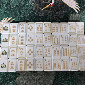 ชุดไพ่นกกระจอกอะคริลิค 160 ชิ้น ลายดอกบัวสีขาวลายกระดองเต่า สไตล์อเมริกัน สำหรับความบันเทิงประจำวันและเป็นของขวัญ - Product Image 4