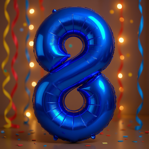 Globo de Fiesta con Forma de Número 8, Azul Oscuro, 1M, de Helio, para Decoración de Fiestas - Product Image 3
