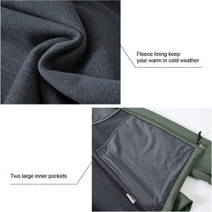 Veste polaire coupe-vent tactique extérieure Softshell personnalisée pour hommes imperméable pêche randonnée avec col montant fermeture à glissière - Product Image 3