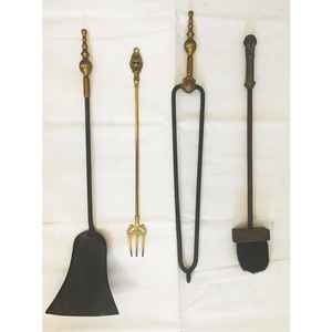 Ensemble de 4 outils de feu faits à la main en laiton et fer pour la maison intérieure et extérieure comprenant 3 outils ensembles de cheminée et accessoires fournitures de jardin - Product Image 6