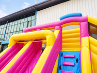 Château gonflable multifonctionnel JIALE en PVC avec piscine à balles et toboggan, couleur personnalisable, utilisation intérieure/extérieure, prix de gros