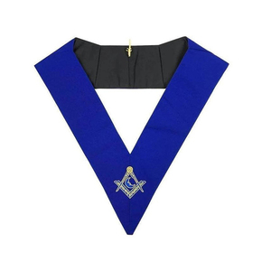 2025 Fashion Hand Embroidered Masonic Regalia Collar Eco Friendly Cotton Apron Craft Officers Masters Collar With Golden Ronpex - Product Image 1
