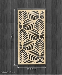Panel de Arte Mural de Madera, Rectangular, con Diseño Floral Botánico, Decorativo Moderno, Hecho a Mano - Product Image 1