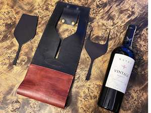 Portador de vino de cuero portátil elegante con asa funda protectora duradera impermeable a prueba de polvo para regalo de vino de fiesta - Product Image 5