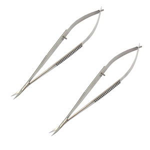 Tijeras de microresorte personalizadas, tijeras quirúrgicas oftálmicas de acero inoxidable alemán, tijera de hoja microcurva - Product Image 4