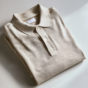 Polo de Lujo para Hombre 2026-2026, Cuello Abierto, Seda y Algodón, Diseño Sólido, Tejido de Punto - Product Image 6