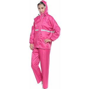 Chaqueta de lluvia personalizada impermeable, transpirable, carcasa suave, conjuntos de lluvia de color rosa para exteriores, impermeables con capucha - Product Image 2