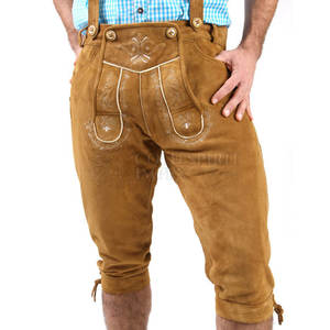 กางเกงหนังผู้ชายสไตล์ไฮสตรีทแบบสั่งทำลายสีทึบดีไซน์ใหม่ - Product Image 1