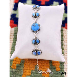 Southwest Handmade Golden Hills Turquoise & Sterling <b>Silver</b> Cuff <b>Bracelet</b> Gift - Product Image 2
